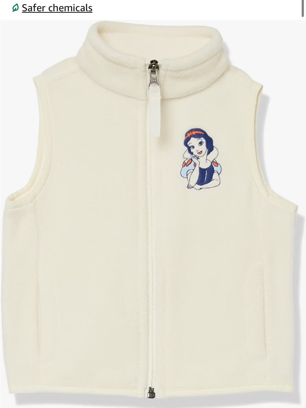 Amazon Essentials x Disney Girls Polar Fleece Zip Up Vest – Snow White XL
